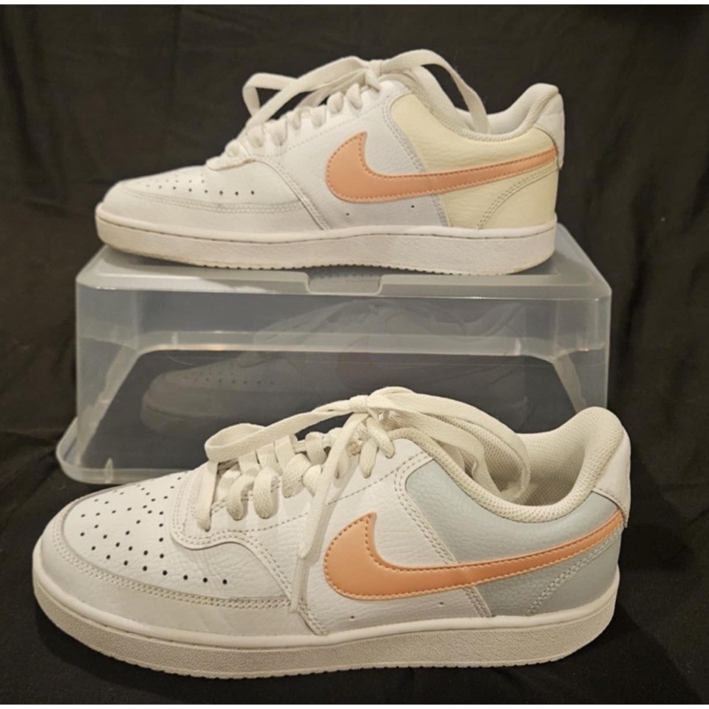 Nike Court Vision Low White Coral Aura Womens Sneaker CD5434-103 Size 8
